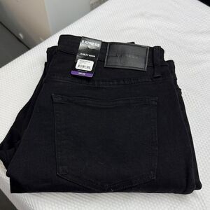 NWT Express Black Slim Fit Denim Jeans size 36x32